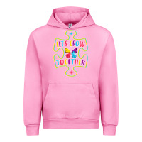 Fuchsia Pink Let s Grow Together Urban Hoodie - CowhideDigitalArt
