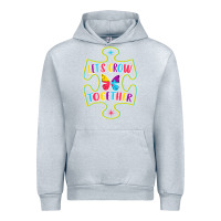 Heather Grey Let s Grow Together Urban Hoodie - CowhideDigitalArt