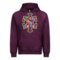 Mauve Wine Let s Grow Together Urban Hoodie - CowhideDigitalArt