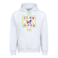 White Let s Grow Together Urban Hoodie - CowhideDigitalArt