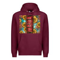 Burgundy Mama Sunflower Premium Hoodie - CowGirlArtShop