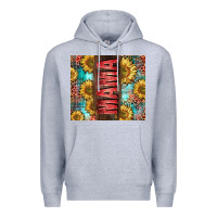 Heather Grey Mama Sunflower Premium Hoodie - CowGirlArtShop
