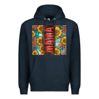Navy Mama Sunflower Premium Hoodie - CowGirlArtShop