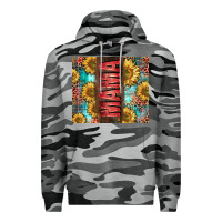 Slate Camo Mama Sunflower Premium Hoodie - CowGirlArtShop