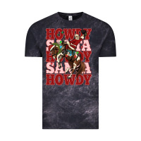 Cloud Black howdy santa cowboy christmas Vintage Tee - MaliasSmallBusiness