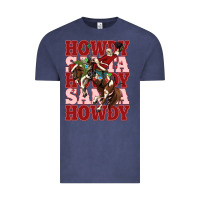 Vintage Denim howdy santa cowboy christmas Vintage Tee - MaliasSmallBusiness