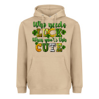 Mushroom Who needs luck when you're this cute St. Patrick's Heavyweight Hoodie - CowGirlArtShop