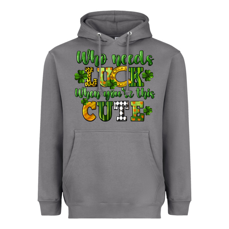 Who Needs Luck When You're This Cute St. Patrick's Heavyweight Hoodie by CowGirlArtShop | Teevron