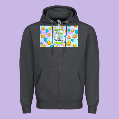 Daddy's Drinking Buddy Zipper Hoodie Designed By Tumblerdesignbyshophia