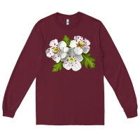 Burgundy Hawthorn Flower Long Sleeve Tee - LillyAllenDesigns