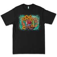 Black cowboy boots sunflower Premium Tee - AdoDesignShop