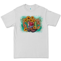 Dove Grey cowboy boots sunflower Premium Tee - AdoDesignShop