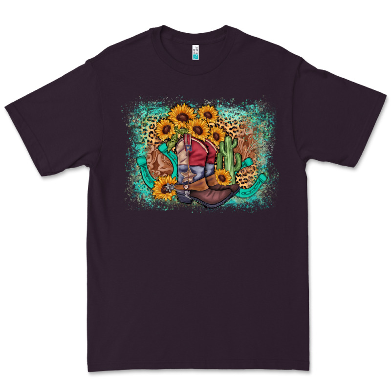 Cowboy Boots Sunflower Premium Tee by AdoDesignShop | Teevron
