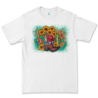 White cowboy boots sunflower Premium Tee - AdoDesignShop