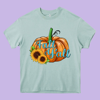 Fall Y'all Pumpkin Heavy Core Tee Designed By Jahusdesignshop
