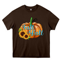 Chocolate Brown fall y'all pumpkin Heavy Core Tee - JahusDesignShop