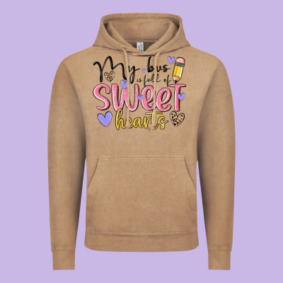 My Bus Full Of Sweet Hearts Vintage Hoodie Designed By Maliassmallbusiness