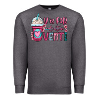 Charcoal Heather v is for valentine venti coffee cup Premium Sweatshirt - OliviaCreatesArt