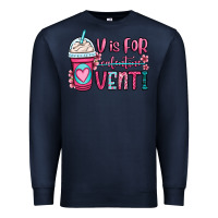 Navy v is for valentine venti coffee cup Premium Sweatshirt - OliviaCreatesArt