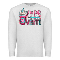 Oatmeal Heather v is for valentine venti coffee cup Premium Sweatshirt - OliviaCreatesArt