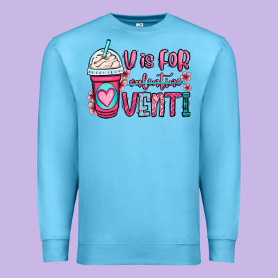 V Is For Valentine Venti Coffee Cup Premium Sweatshirt Designed By Oliviacreatesart