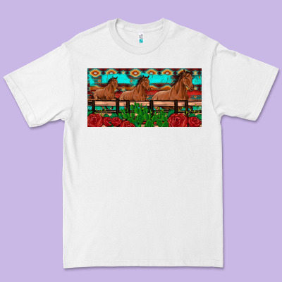 Horses Roses Ann Cactuses License Plate Premium Tee Designed By Artiststas