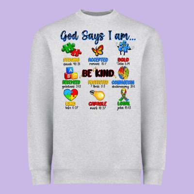 God Says I Am Autism Heavyweight Sweatshirt Designed By Artiststas