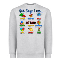 Heather Grey god says i am autism Heavyweight Sweatshirt - Artiststas
