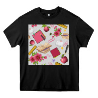 Black back to school  seamless pattern Heavy Core Tee - BundleAndBundleShop