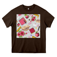Chocolate Brown back to school  seamless pattern Heavy Core Tee - BundleAndBundleShop