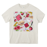 Cream back to school  seamless pattern Heavy Core Tee - BundleAndBundleShop