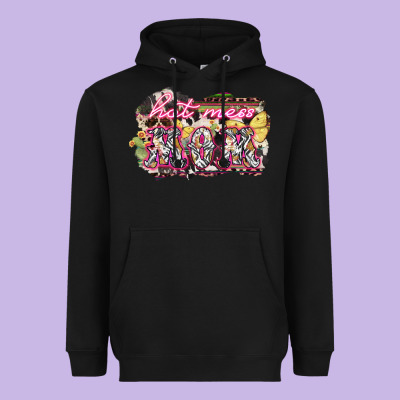 Hot Mess Mom Mother's Day Heavyweight Hoodie Designed By Howdyjamesfarm