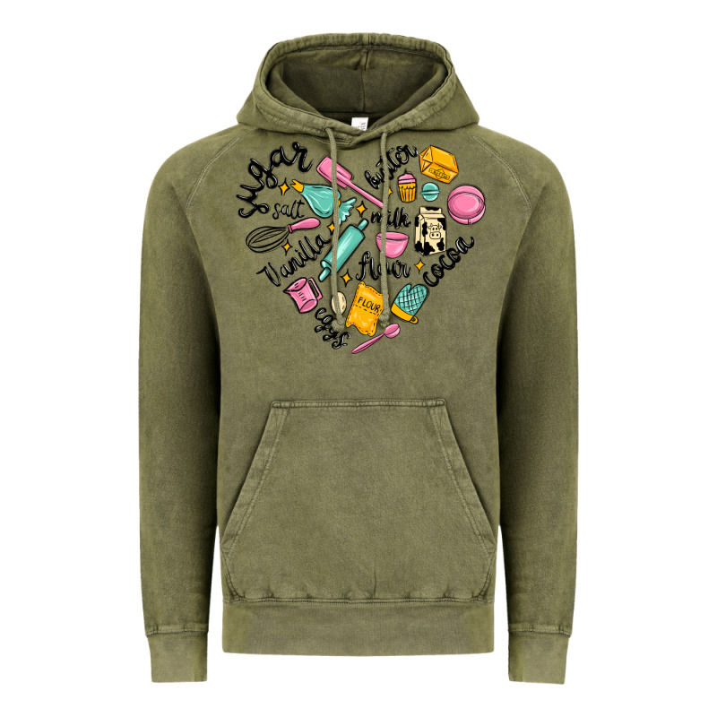 Vanilla Eggs Sugar Cocoa And Kitchen Heart Vintage Hoodie by MaliasSmallBusiness | Teevron