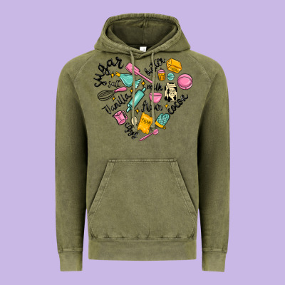 Vanilla Eggs Sugar Cocoa And Kitchen Heart Vintage Hoodie Designed By Maliassmallbusiness