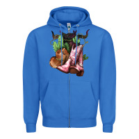 True Royal Cowgirl boots hat horns cactus Zipper Hoodie - HowdyJamesFarm