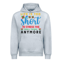 Heather Grey life is too to stress the small things anymo Urban Hoodie - CowhideDigitalArt
