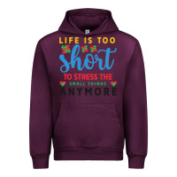 Mauve Wine life is too to stress the small things anymo Urban Hoodie - CowhideDigitalArt