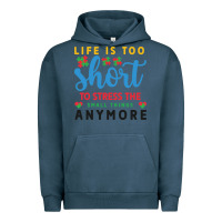 Pigment Midnight Navy life is too to stress the small things anymo Urban Hoodie - CowhideDigitalArt