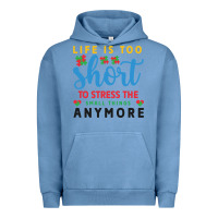 Pigment Pebble Blue life is too to stress the small things anymo Urban Hoodie - CowhideDigitalArt