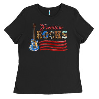 Black freedom rocks with guitar Ladies Tee - Artiststas