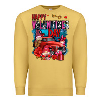 Antique Gold happy valentines day with gnomes and truck olivia Premium Sweatshirt - OliviaCreatesArt