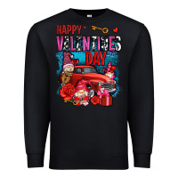 Black happy valentines day with gnomes and truck olivia Premium Sweatshirt - OliviaCreatesArt