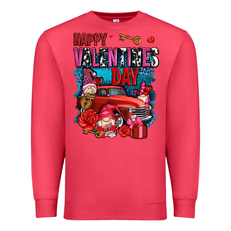 Happy Valentines Day With Gnomes And Truck Olivia Premium Sweatshirt by OliviaCreatesArt | Teevron
