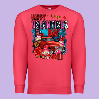 Happy Valentines Day With Gnomes And Truck Olivia Premium Sweatshirt Designed By Oliviacreatesart