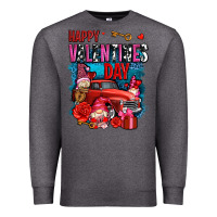 Charcoal Heather happy valentines day with gnomes and truck olivia Premium Sweatshirt - OliviaCreatesArt