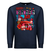 Navy happy valentines day with gnomes and truck olivia Premium Sweatshirt - OliviaCreatesArt