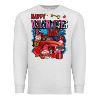 Oatmeal Heather happy valentines day with gnomes and truck olivia Premium Sweatshirt - OliviaCreatesArt