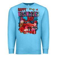 Ocean Blue happy valentines day with gnomes and truck olivia Premium Sweatshirt - OliviaCreatesArt