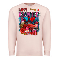 Pale Pink happy valentines day with gnomes and truck olivia Premium Sweatshirt - OliviaCreatesArt