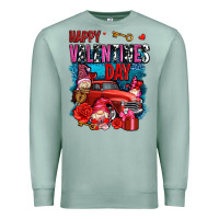 Seafoam happy valentines day with gnomes and truck olivia Premium Sweatshirt - OliviaCreatesArt